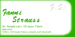 fanni strauss business card